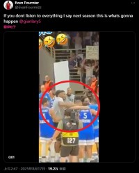 富尼耶@被字母哥打的现队友：下赛季你不听我话 我就这样扇你